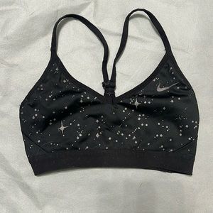 Nike. Size Small. Black and Silver Sports Bra. Does not include Lining.